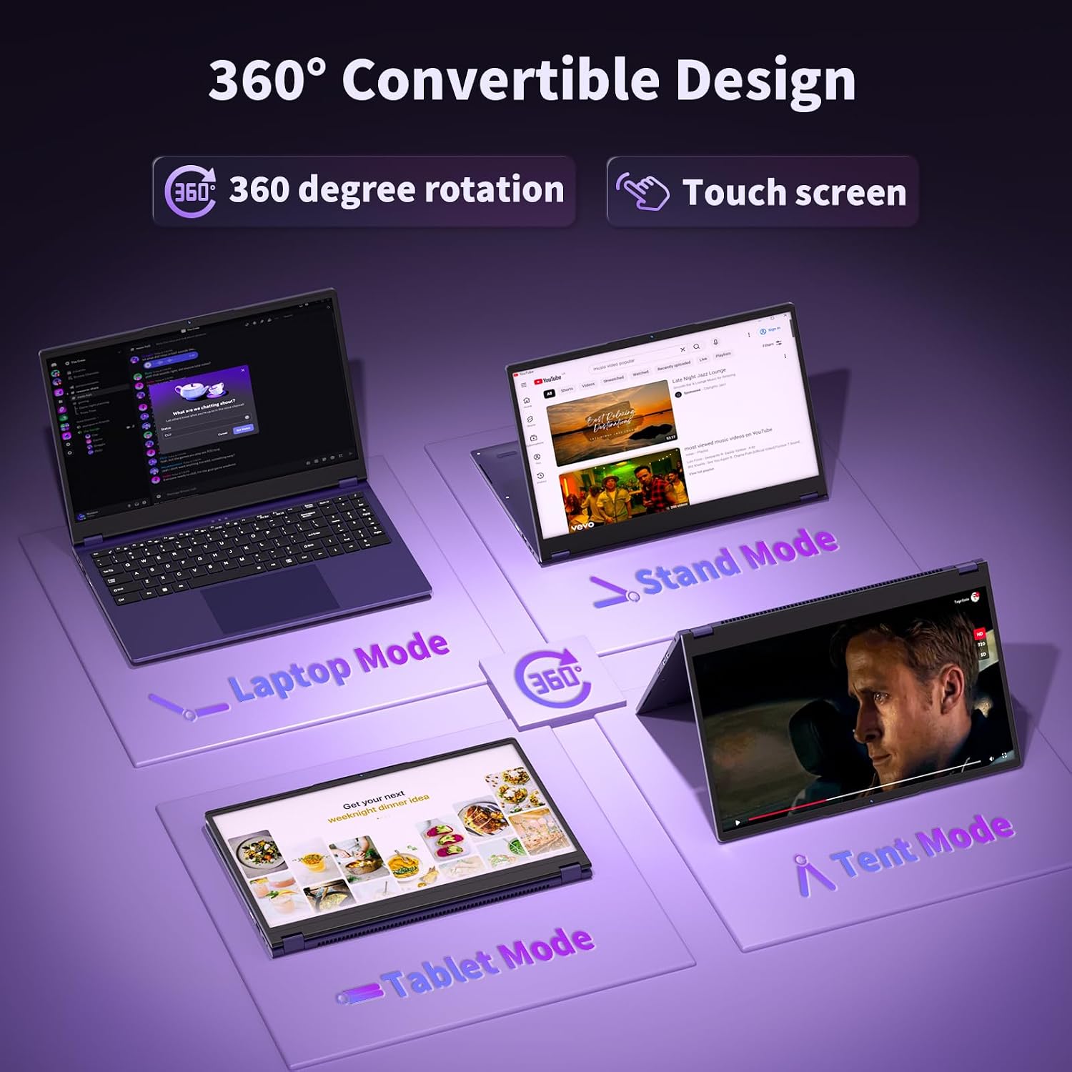 15.6" FHD Touchscreen 2-in-1 Convertible Laptop, up to 3.40 GHz - Image 5