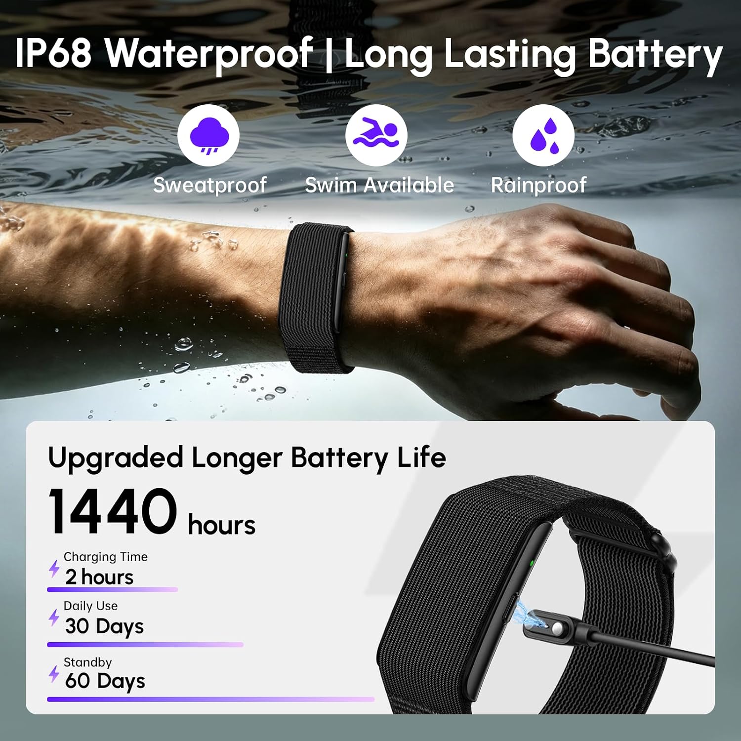 Screenless Fitness Tracker Smart Band, Sleep, HRV, Heart Rate, SpO2 - Image 5