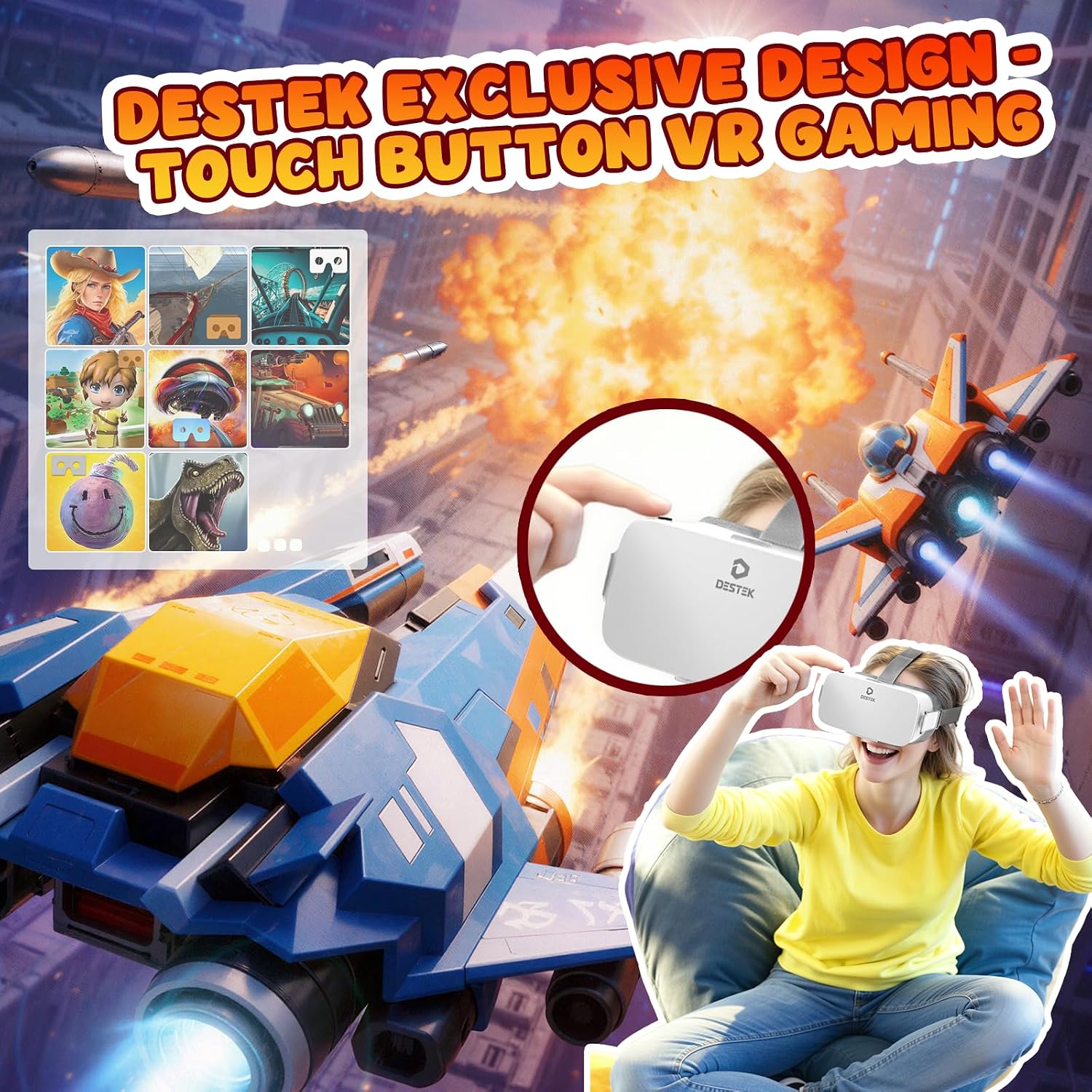 DESTEK V5 VR Headset with 50000+ VR Movies – Fits All Smartphone Sizes - Image 8