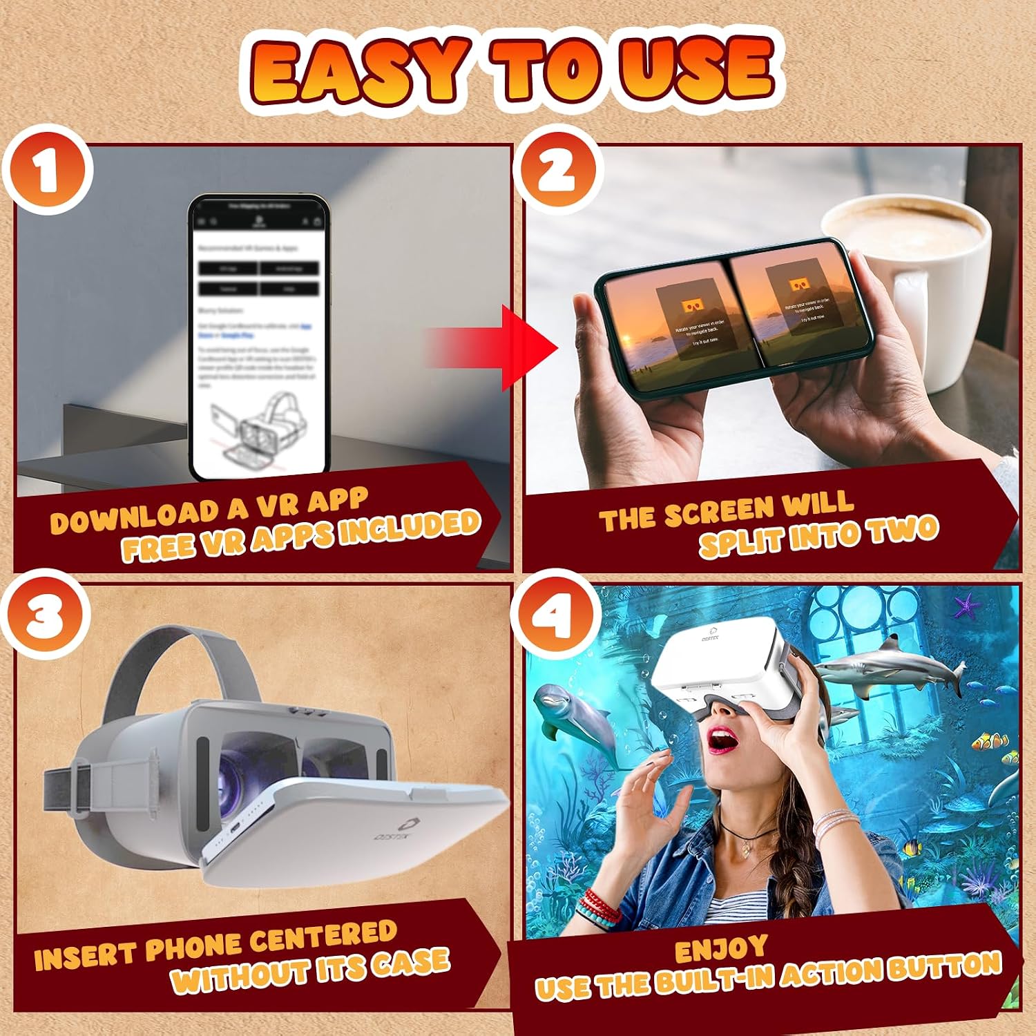 DESTEK V5 VR Headset with 50000+ VR Movies – Fits All Smartphone Sizes - Image 9